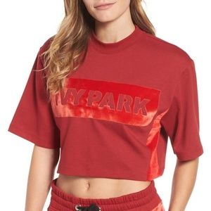 Ivy Park Velvet Logo Crop Sweatshirt